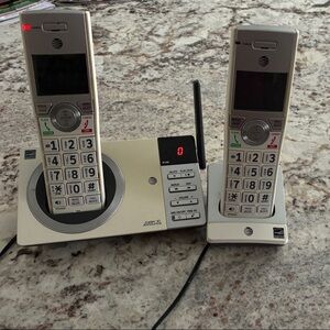 Cordless Phone System - Silver and Black